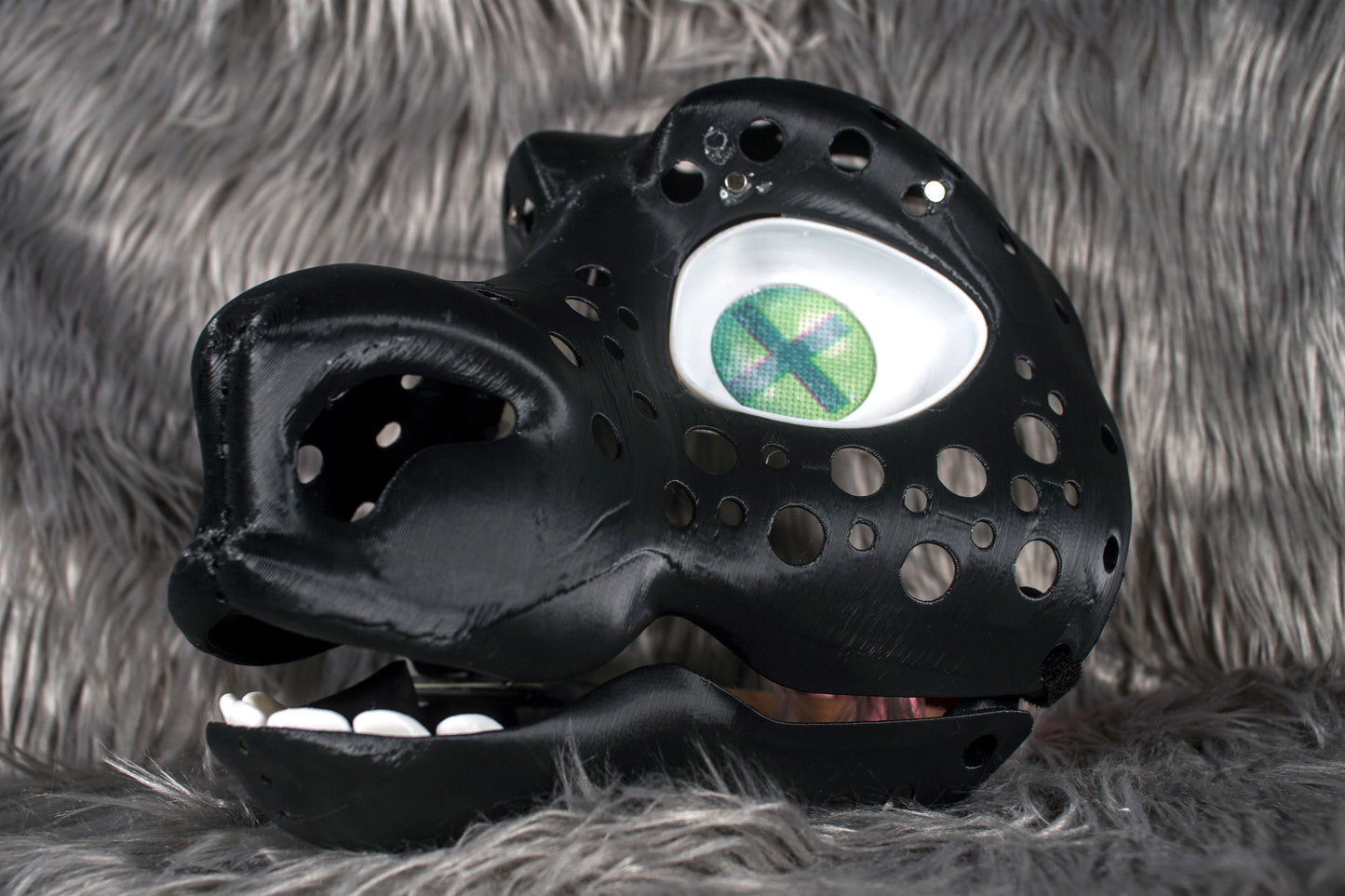 3d Printed Cow Fursuit Head Base with moveable jaw, eyes, teeth and more! PLA, ABS or Squishy TPU!