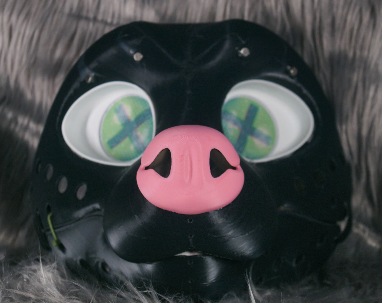 3d Printed Skunk Fursuit Head Base with moveable jaw, eyes, teeth and more! PLA, ABS or Squishy TPU!