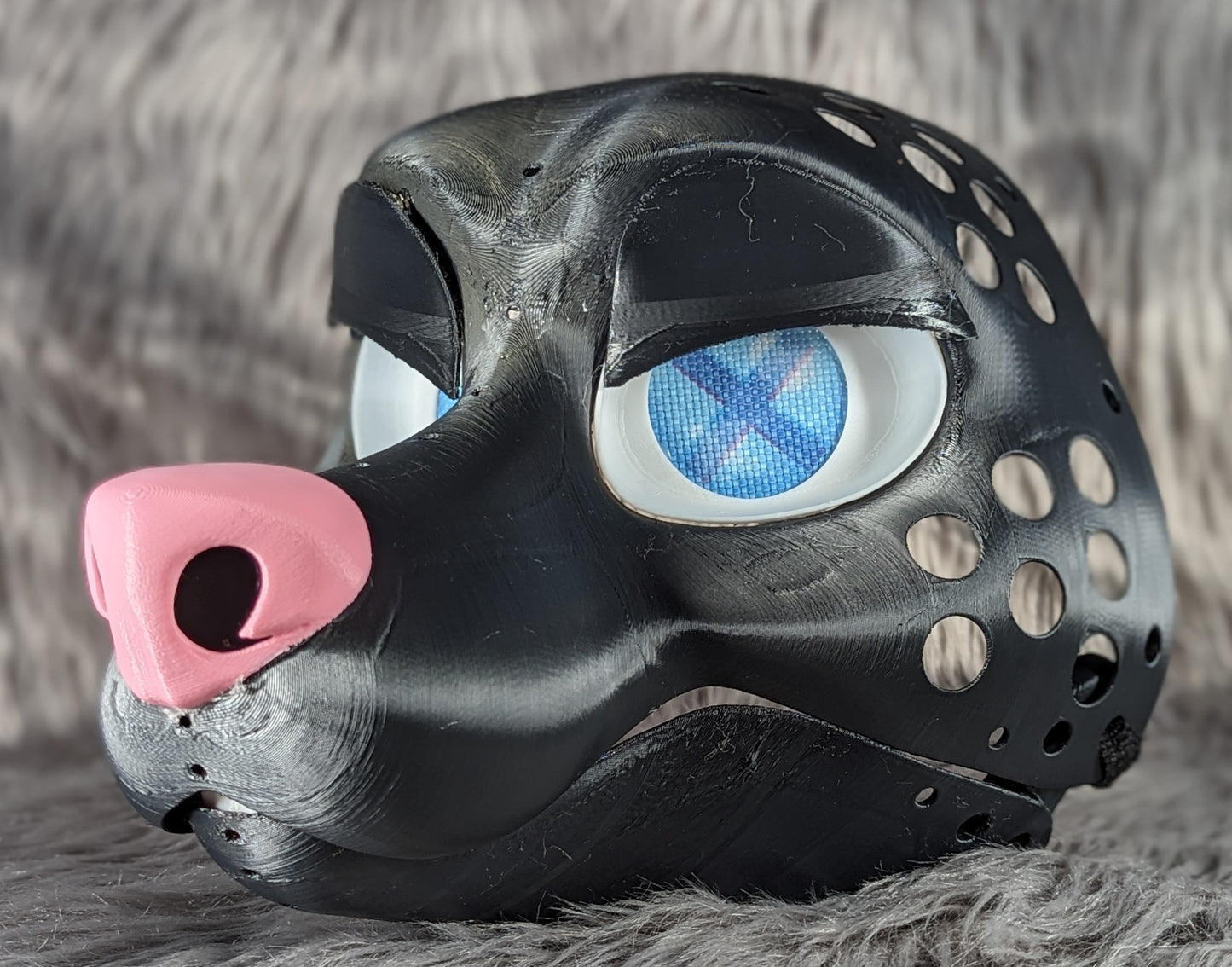 3d Printed Fox Fursuit Head Base with moveable jaw, eyes, teeth and more! PLA, ABS or Squishy TPU!