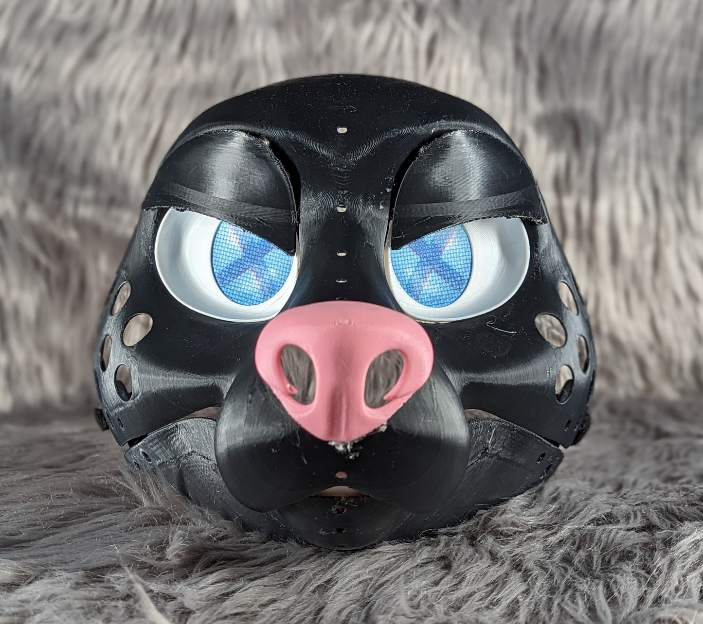 3d Printed Fox Fursuit Head Base with moveable jaw, eyes, teeth and more! PLA, ABS or Squishy TPU!