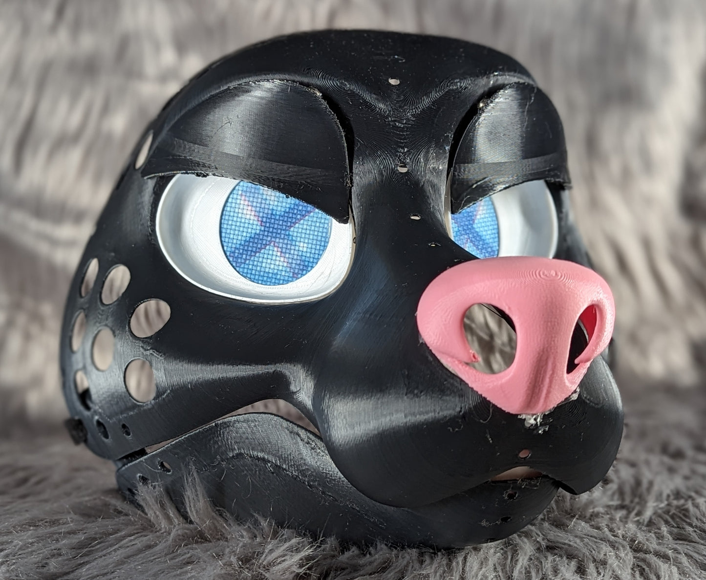 3d Printed Fox Fursuit Head Base with moveable jaw, eyes, teeth and more! PLA, ABS or Squishy TPU!