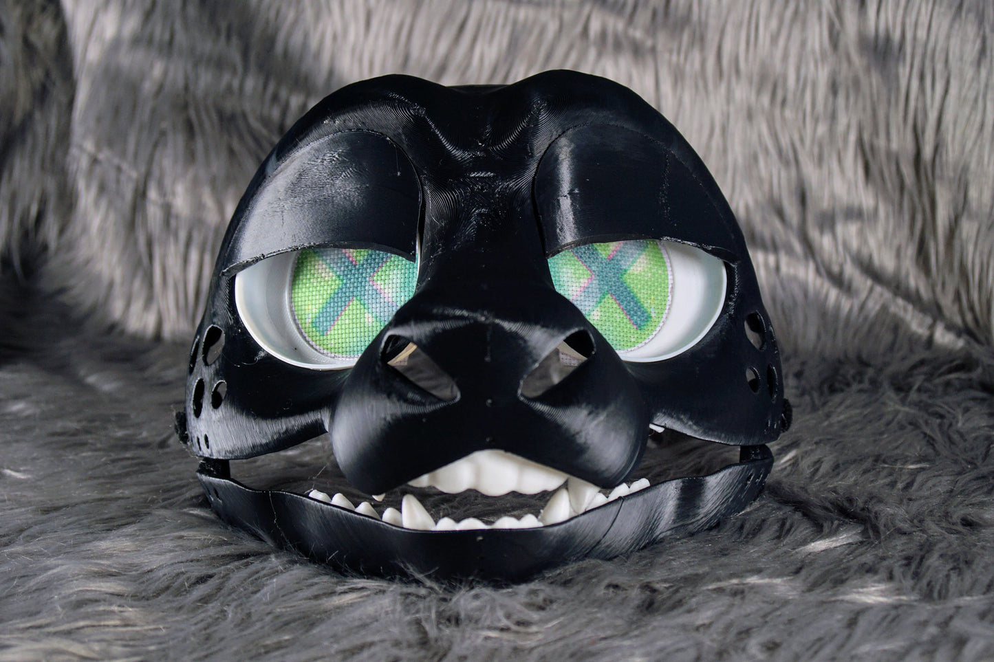 3D Printed cute Kemono dragon fursuit Head Base with moveable jaw, eyes, teeth and more! PLA, ABS or Squishy TPU!